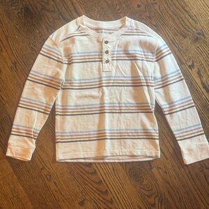 Cat & Jack / Kids Striped Cream Henley Shirt